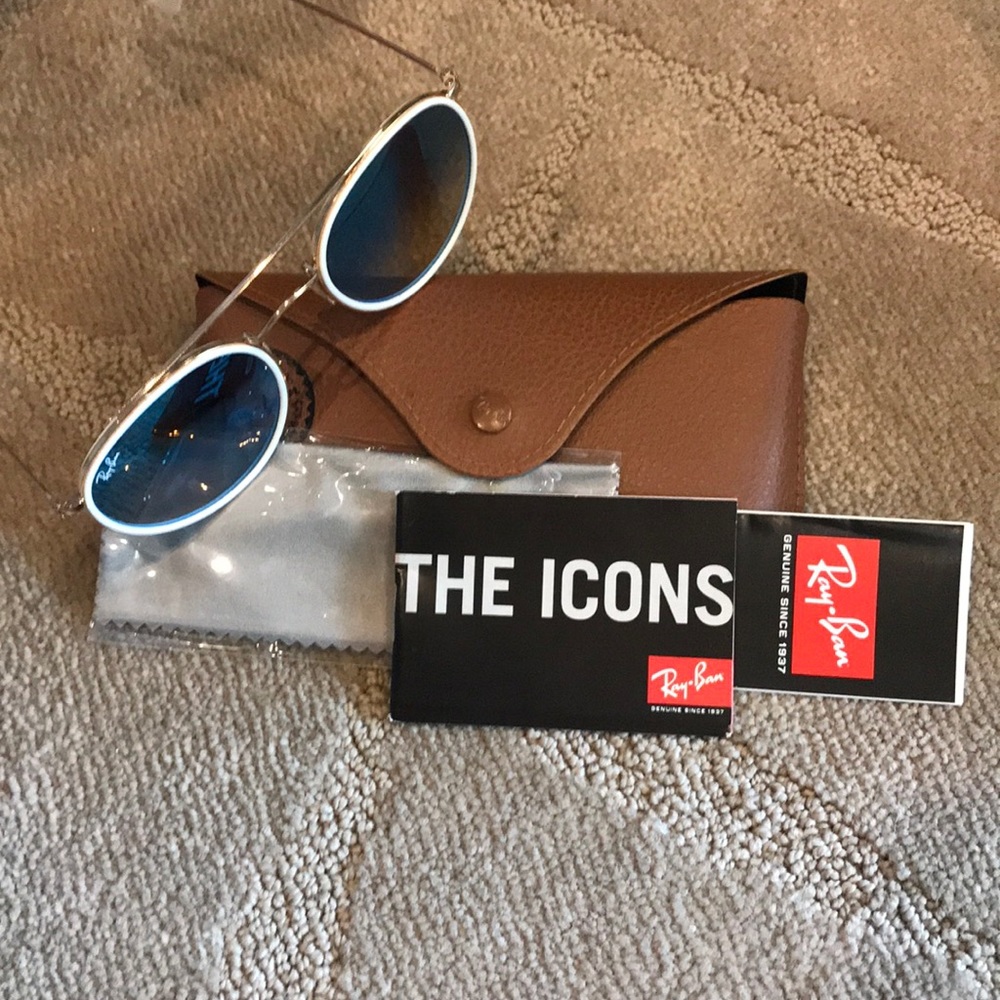 NEVER WORN RAY BAN FULL METAL ROUND SUNGLASSES